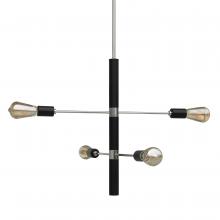 Whitfield CH1788-4PNBK - 4 Light Black and Chrome Modern Chandelier