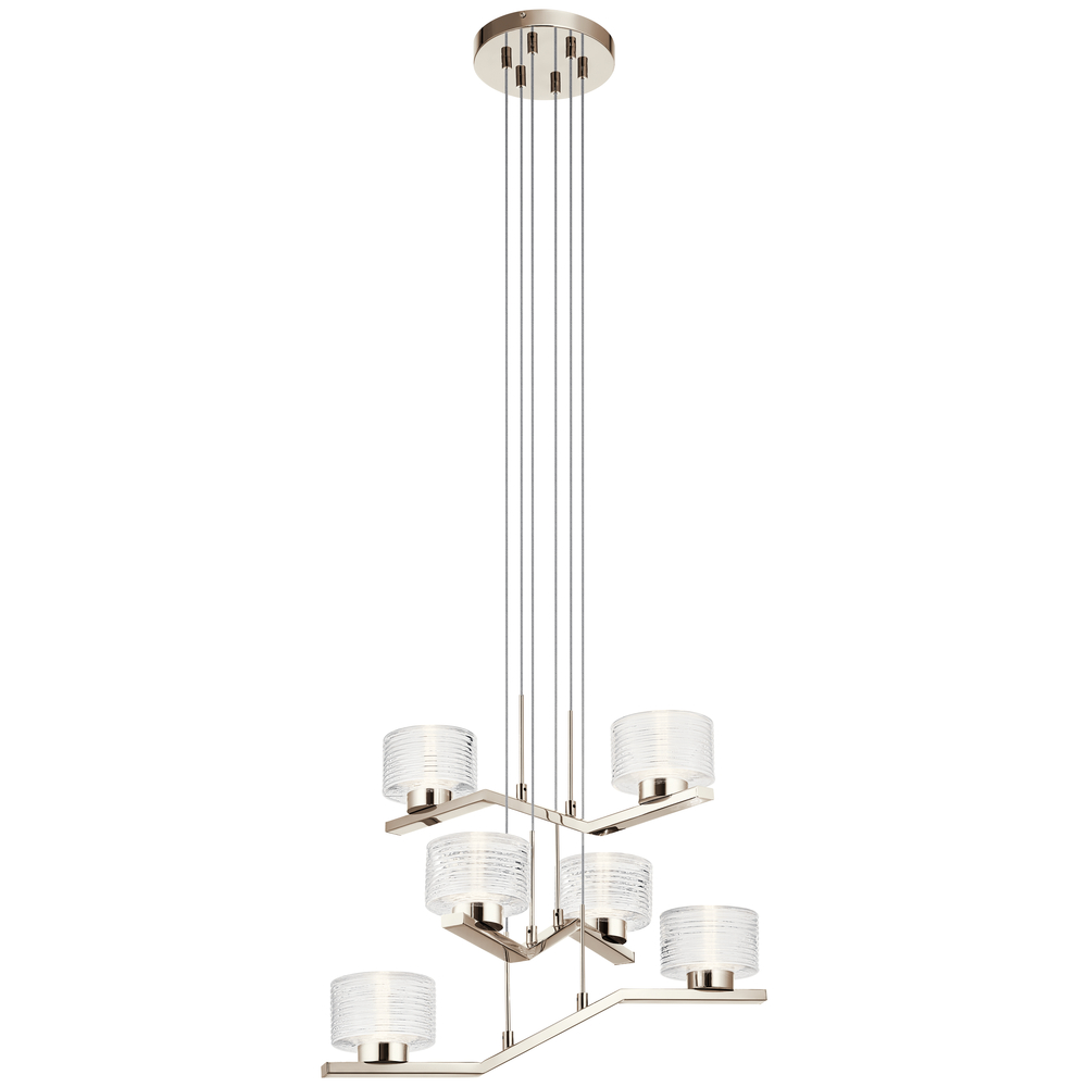 Lasus™ 6 Light LED Chandelier Polished Nickel