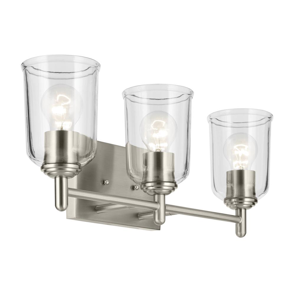 Shailene 21" 3-Light Vanity Light with Clear Glass in Brushed Nickel