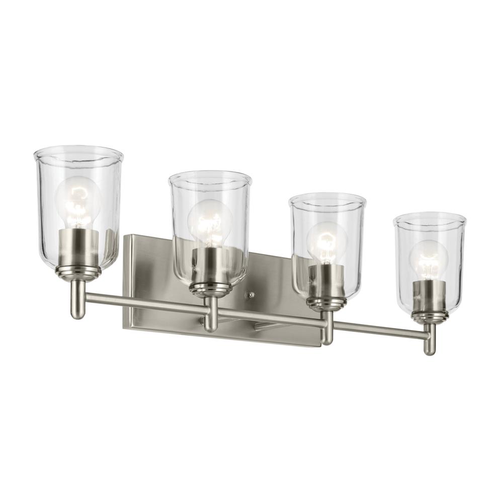 Shailene 29.75" 4-Light Vanity Light with Clear Glass in Brushed Nickel