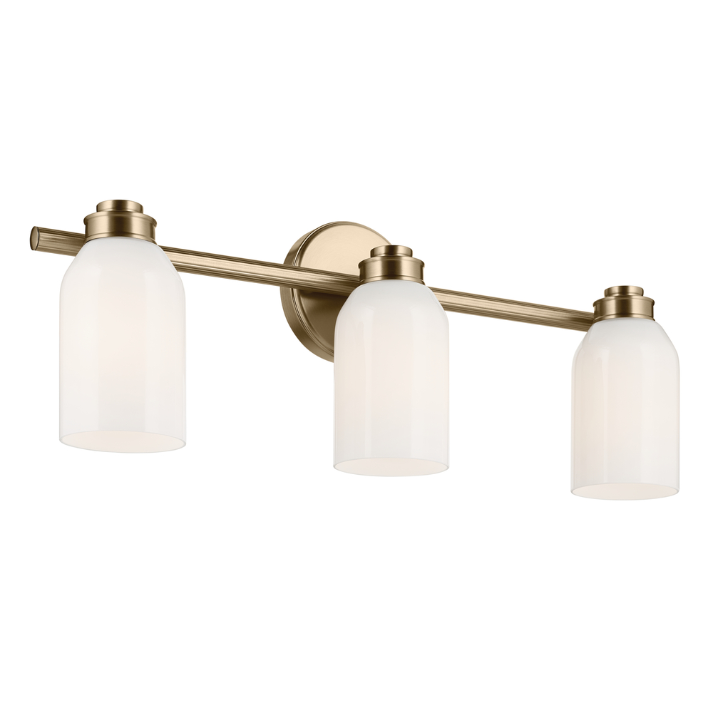 Shae 24.25" 3-Light Vanity Light with White Opal Glass in Champagne Bronze