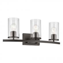 Kichler 45497OZCLR - Crosby 23" 3-Light Vanity Light with Clear Glass in Olde Bronze