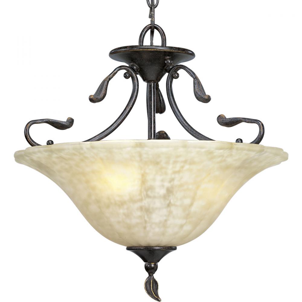 Three Light Brown Up Pendant