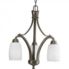 Progress P4434-20 - Wisten Collection Three-Light Antique Bronze Etched Glass Modern Chandelier Light