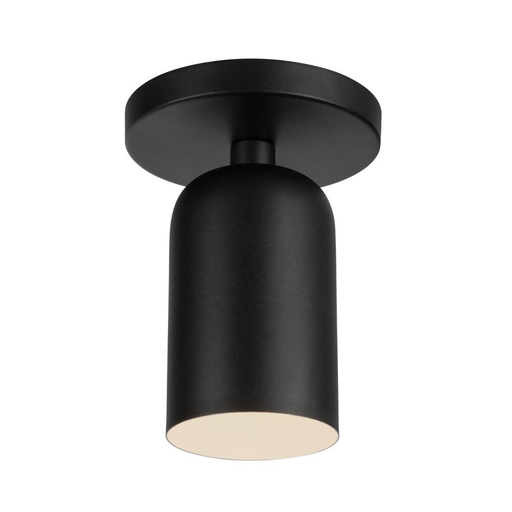 Nola 4-in Black 1 Light Semi-Flush