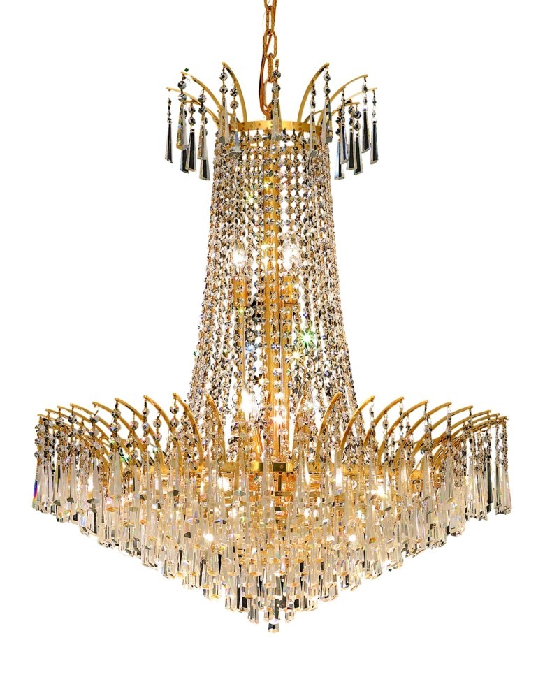 Victoria 16 light Gold Chandelier Clear Royal Cut Crystal