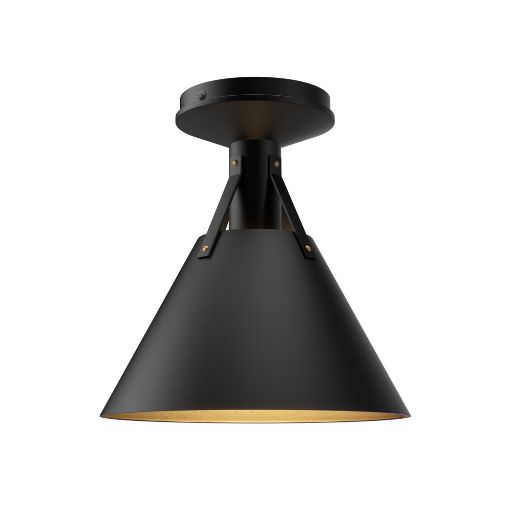 Archer 10-in Matte Black 1 Light Flush Mount