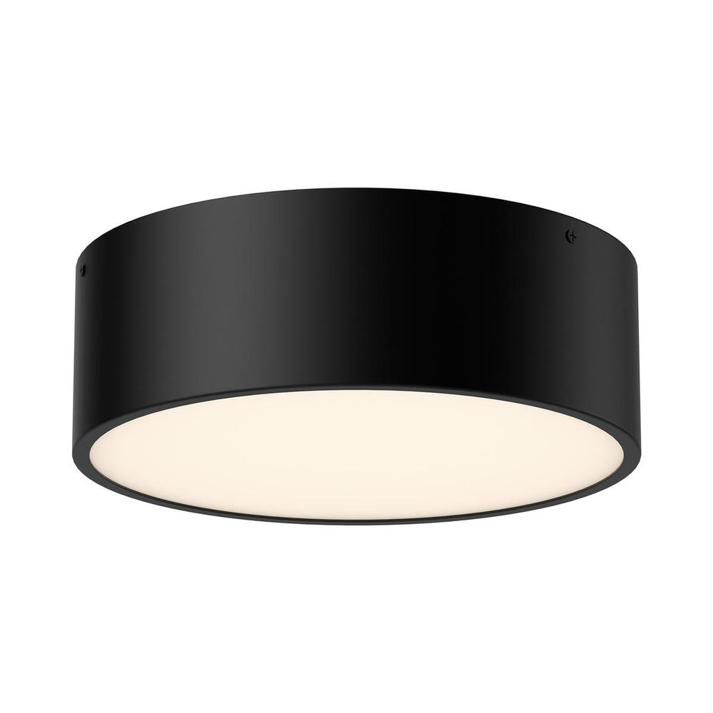 Brisbane 12-in Matte Black 2 Lights Flush Mount