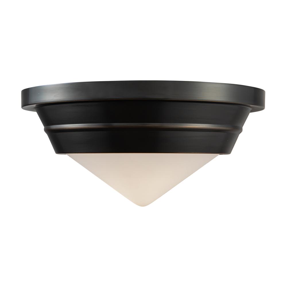 Willard 10-in Urban Bronze/Opal Matte Glass 1 Light Flush Mount