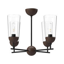 Alora Lighting CH542324MBWT - Emil 25-in Matte Black/Walnut 4 Lights Chandeliers