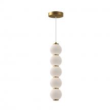 Alora Lighting PD531515AGOP-UNV - Bijou 5-in Aged Gold/Opal Matte Glass LED Pendant