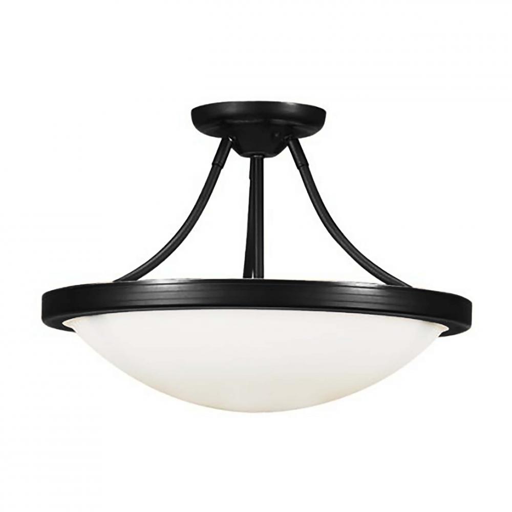 Monroe Semi Flush Mount Black