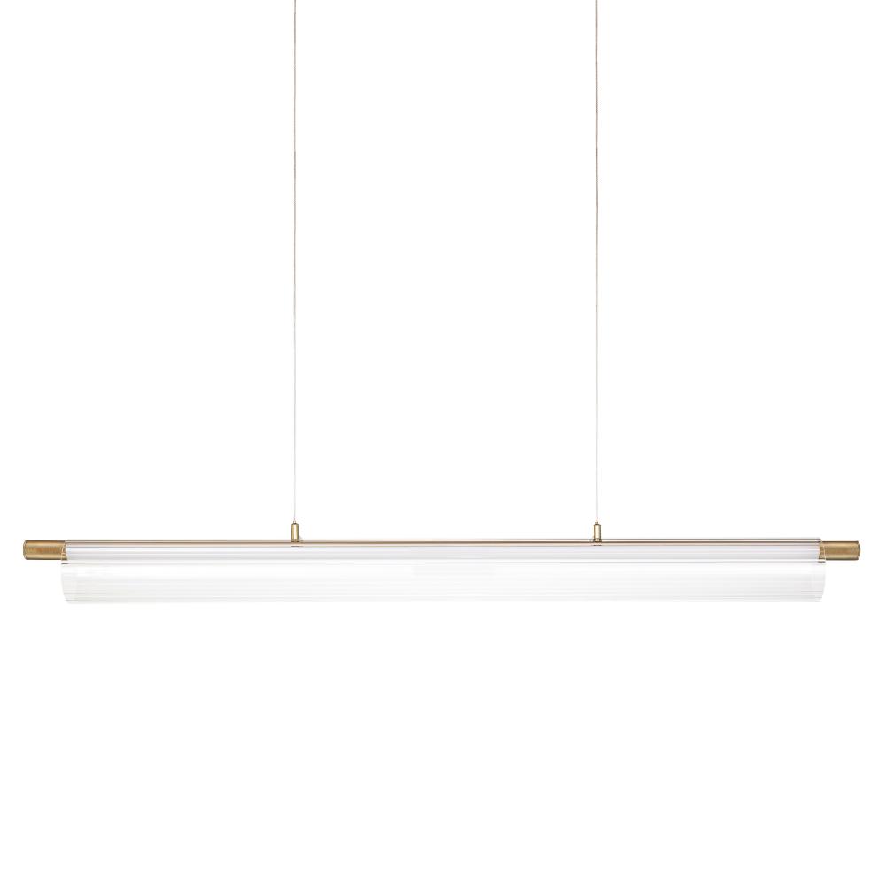 Allure - LED 3 CCT Linear Pendant in Soft Gold with Ribbed Glass