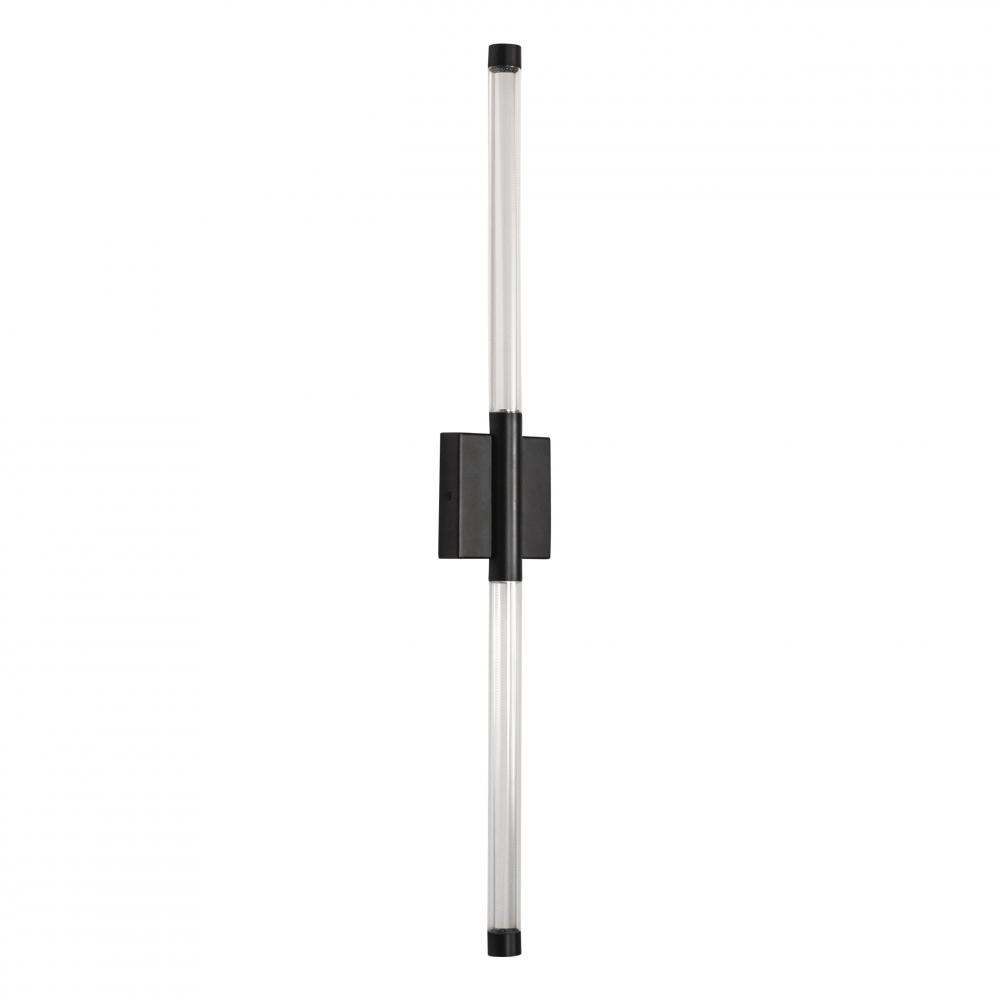 Saskia - LED 2  Light 31 1/2 Wall Sconce in Black with Clear glass and Clear Acrylic