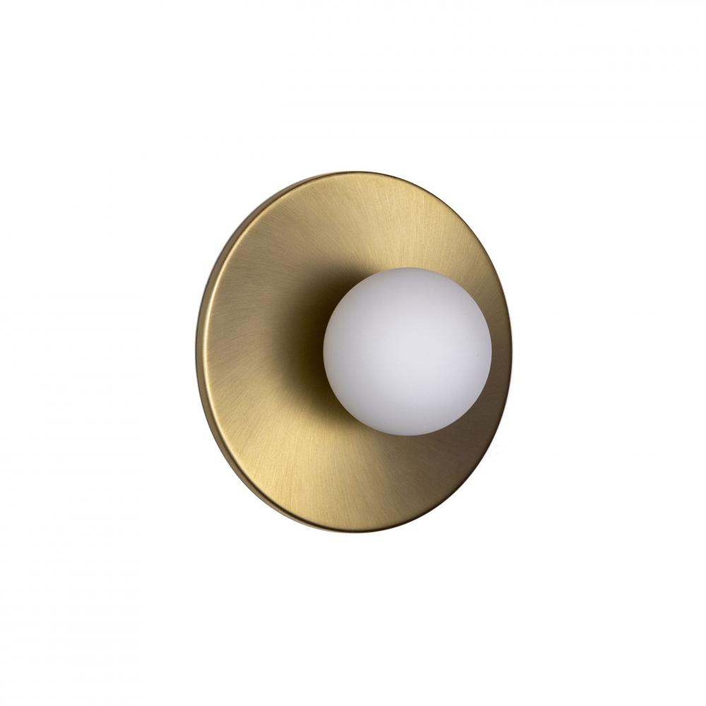 Playa- 1 Light Wall Light in Soft Gold with Opal Glass