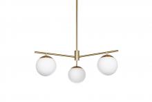 Russell Lighting 188-413/SG/OP - Eclipse - 3 Light 27 Chandelier in Soft Gold with Opal Glass