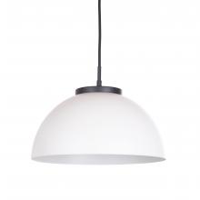 Russell Lighting PD8811/WHBK - Hana - LED Black Pendant with White Metal Shade