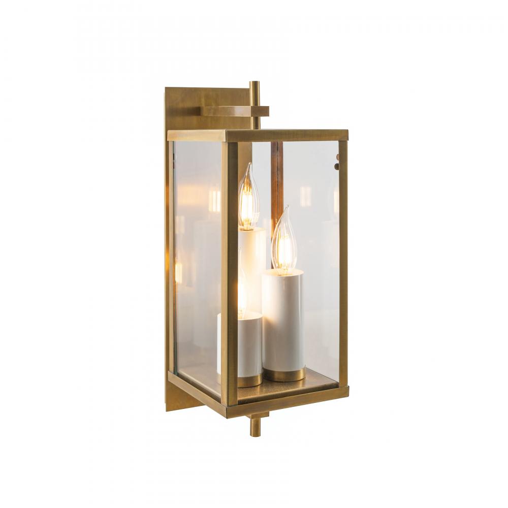 Back Bay 16.75'' High 3-Light Outdoor Sconce - Aged Brass