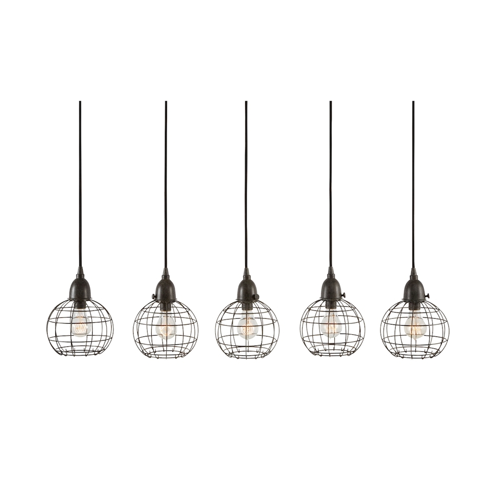 Wire Ball 5-Light Linear Mini Pendant Fixture