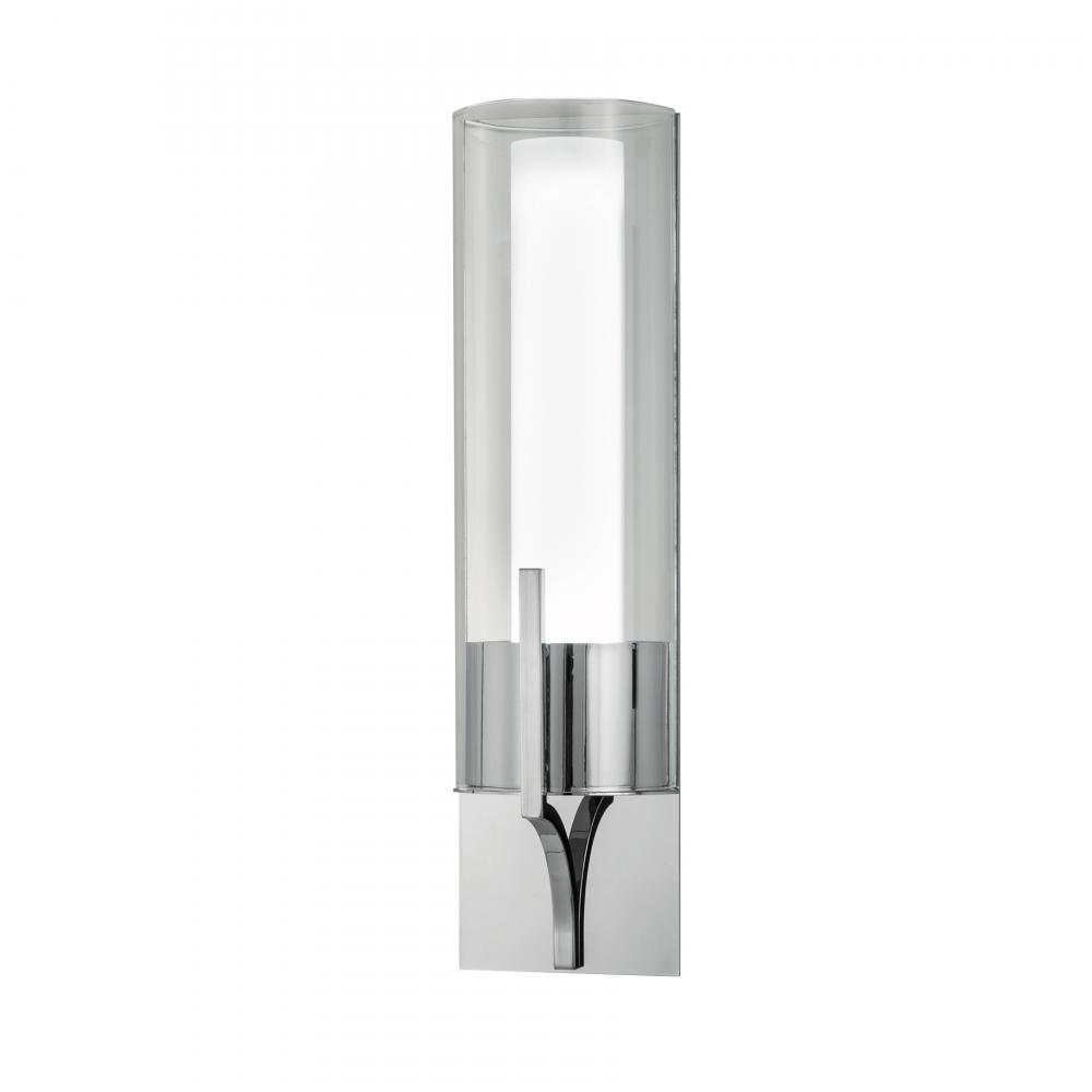 Slope 15'' High Integrated LED Sconce - Chrome