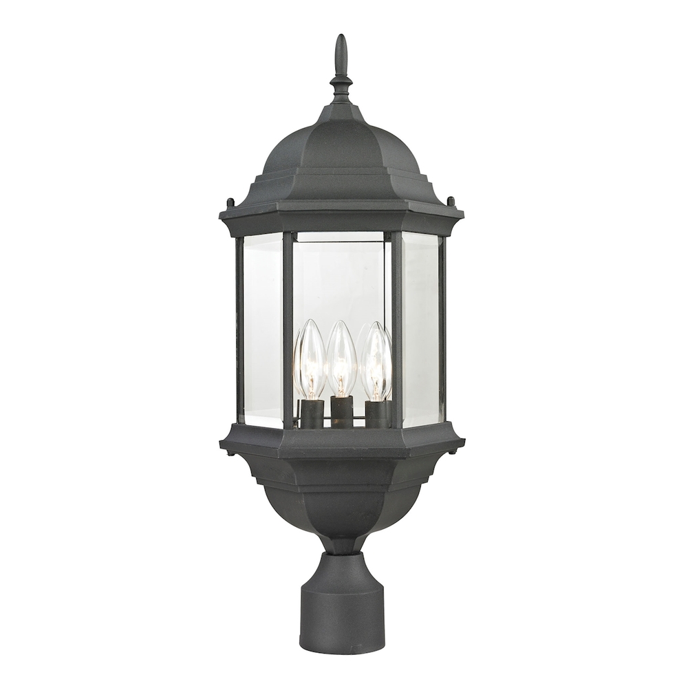 Thomas - Spring Lake 23'' High 3-Light Outdoor Post Light - Matte Textured Black