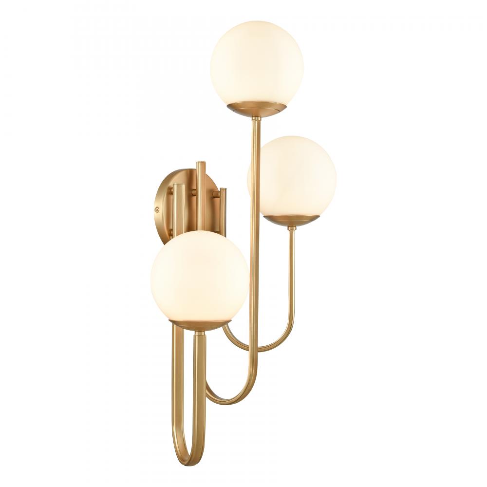 Caroline 28'' High 3-Light Left Sconce - Brushed Gold