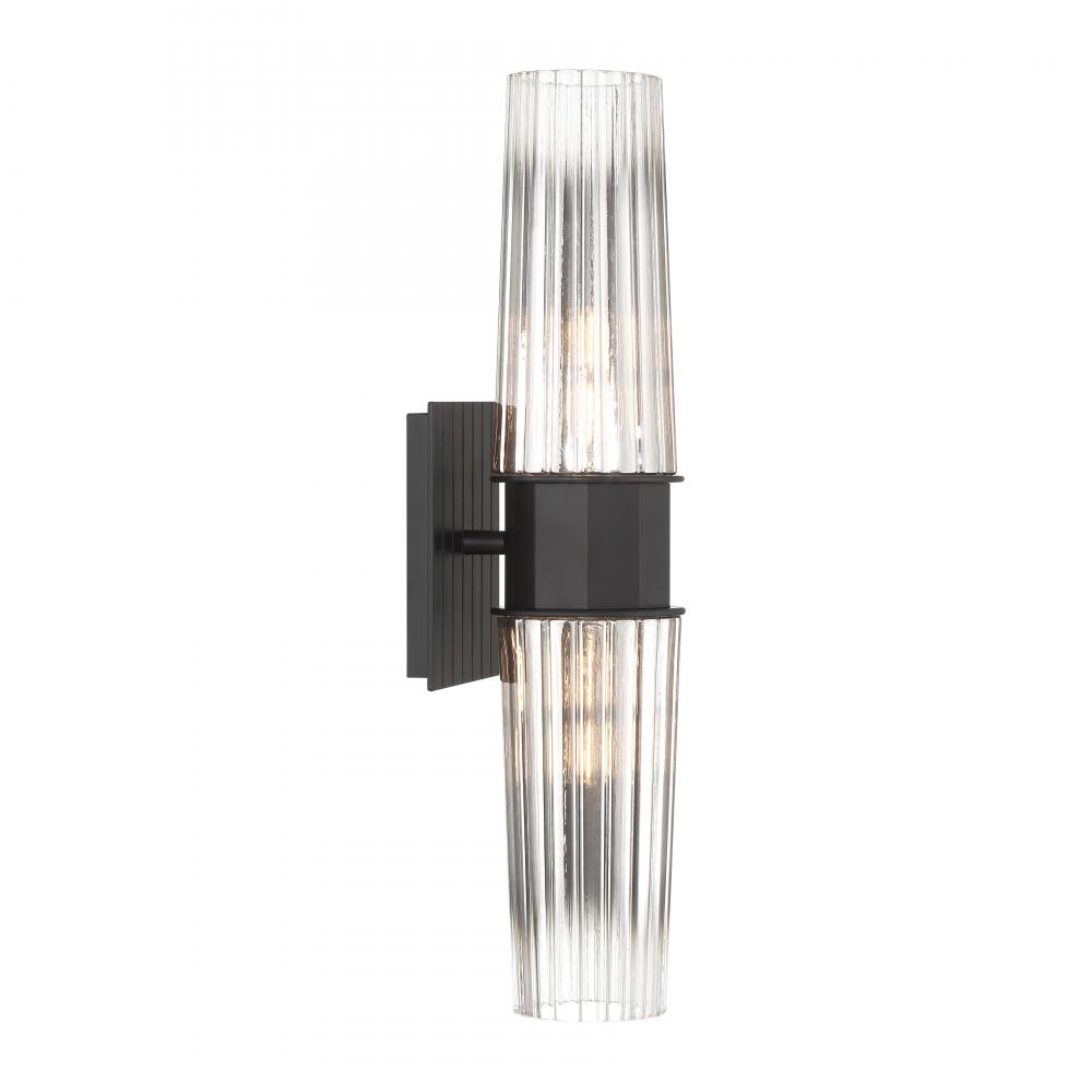 Icycle 18.75'' High 2-Light Sconce - Matte Black