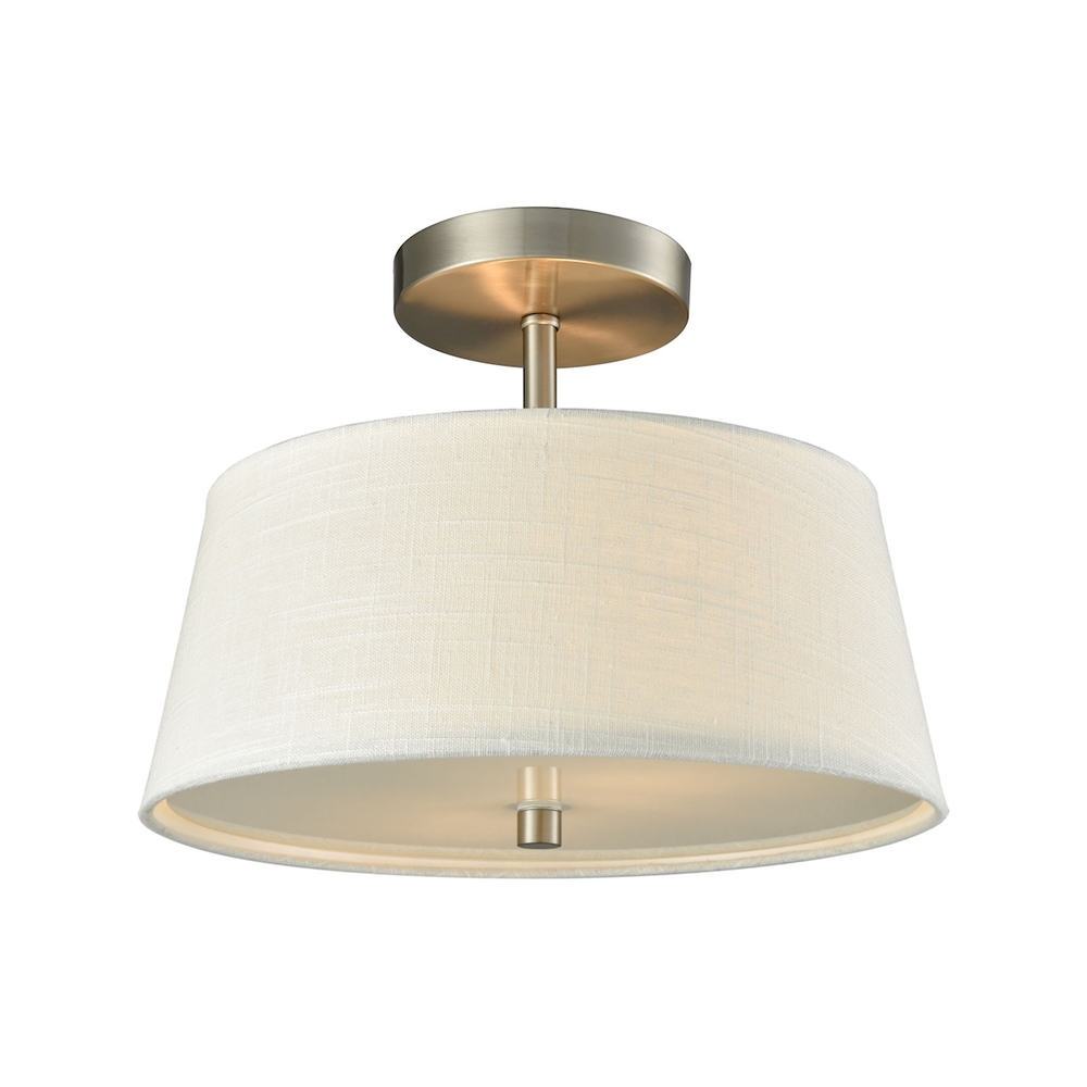 Thomas - Morgan 15'' Wide 2-Light Semi Flush Mount - Brushed Nickel