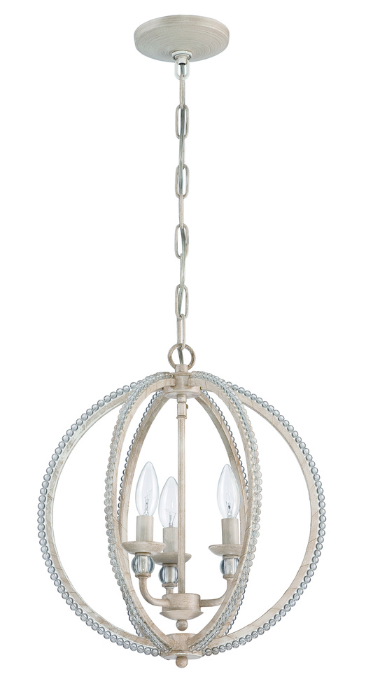 3 Light Mini Chandelier in Antique Linen