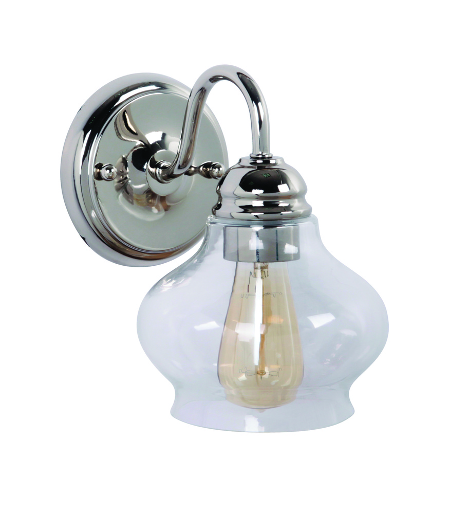 Yorktown 1 Light Wall Sconce in Polished Nickel