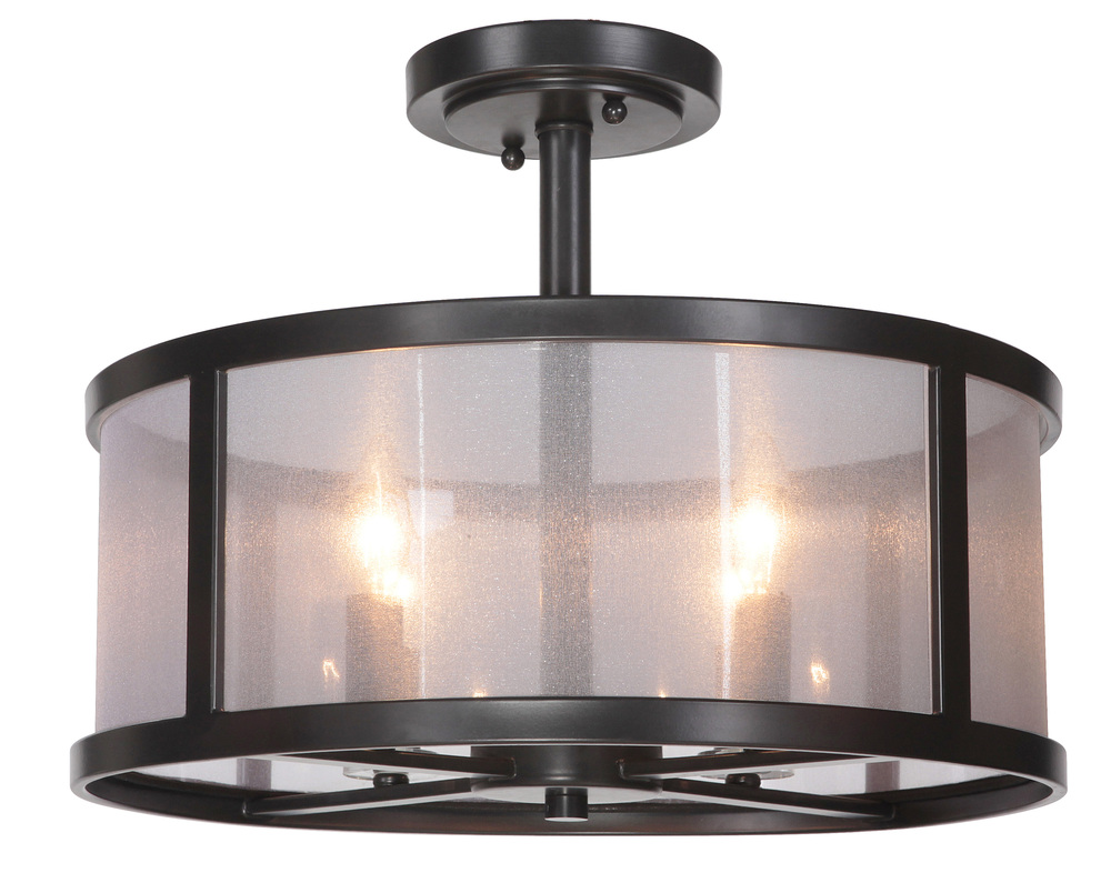 Danbury 4 Light Semi Flush in Matte Black