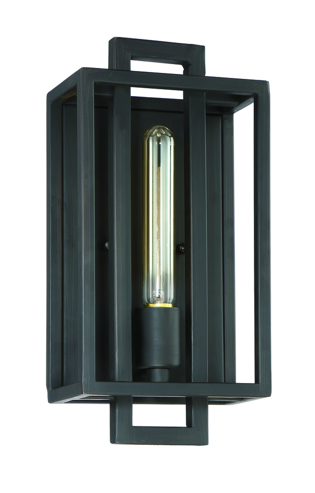 Cubic 1 Light Wall Sconce in Aged Bronze Brushed