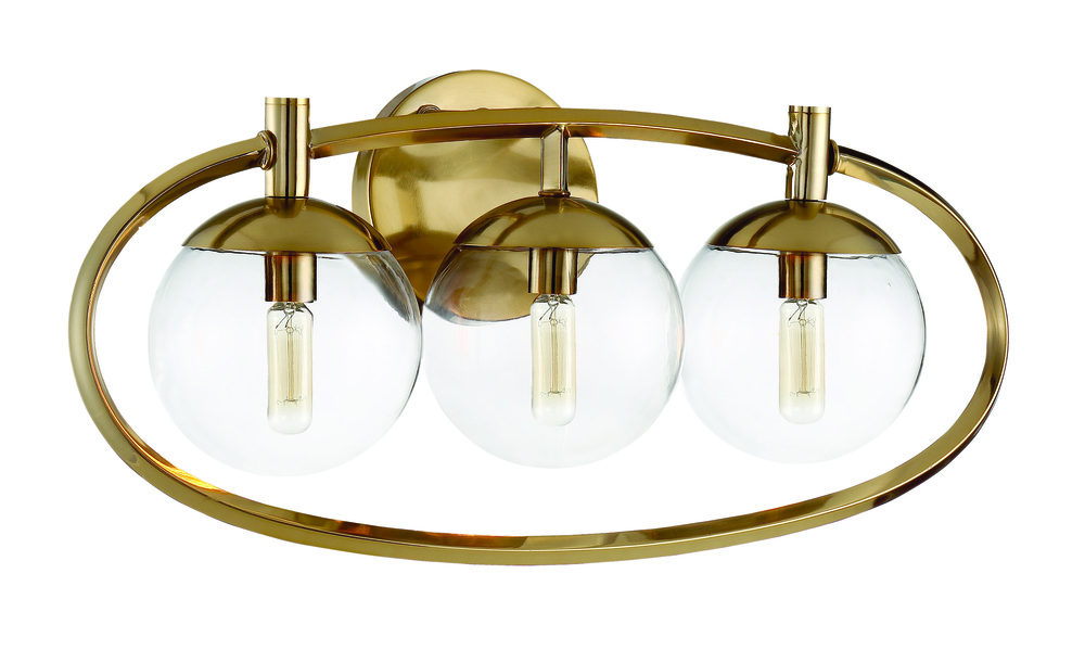 Piltz 3 Light Vanity in Satin Brass