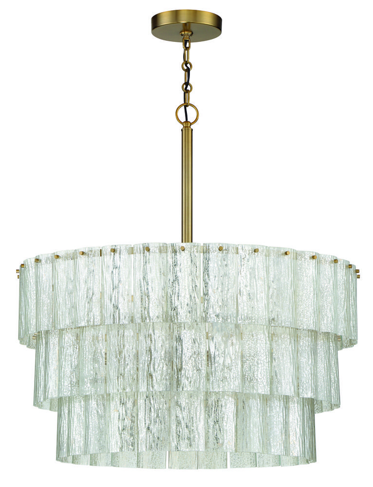 Museo 9 Light Pendant in Satin Brass