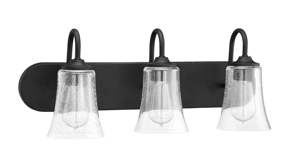 Gwyneth 3 Light Vanity in Flat Black