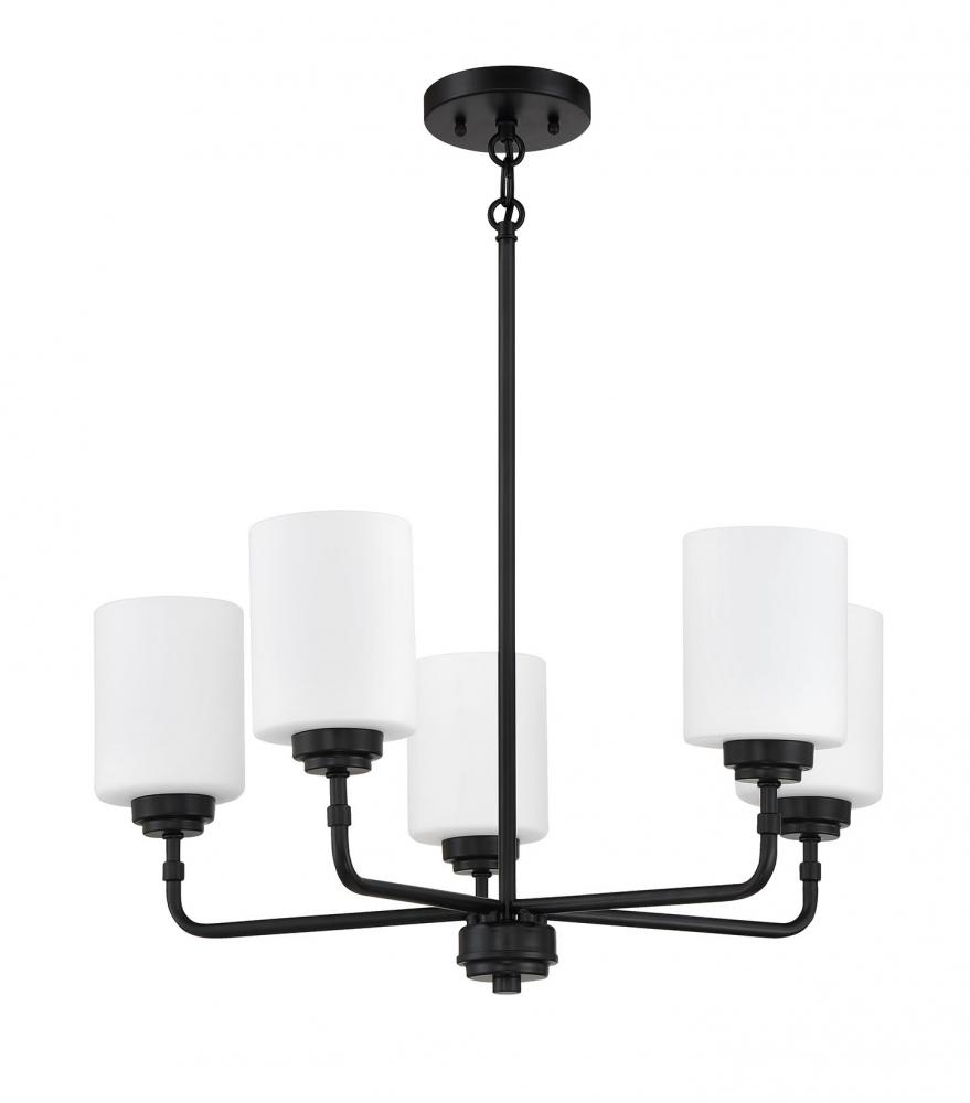 Stowe 5 Light Chandelier in Flat Black