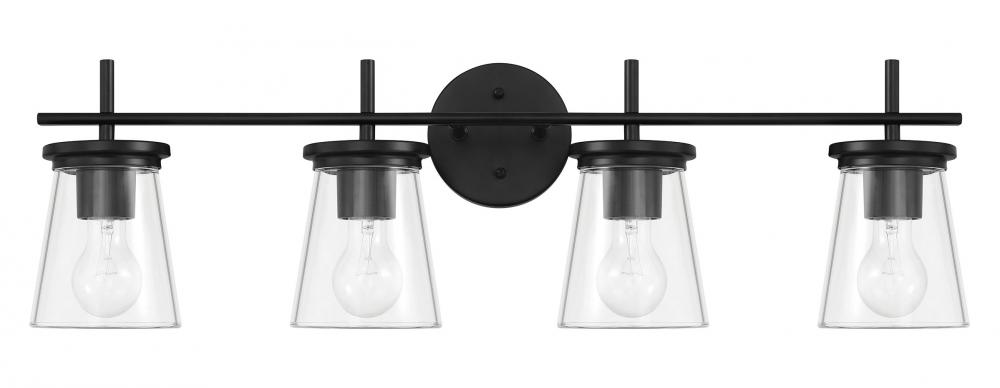 Connell 4 Light Vanity in Flat Black