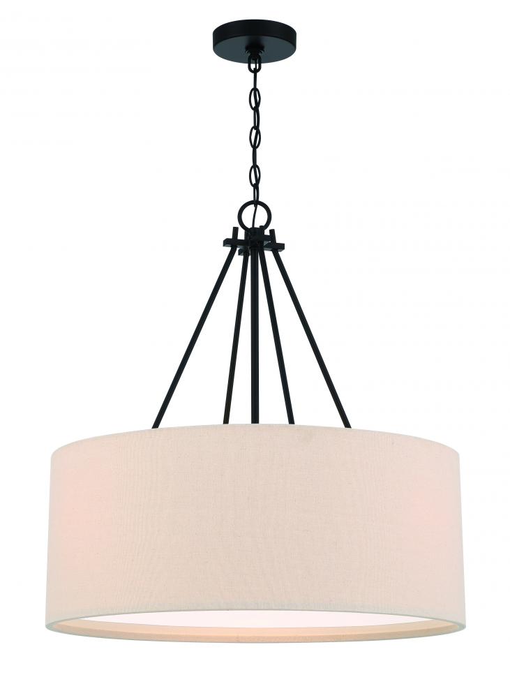 Duke 3 Light 24" Pendant in Flat Black