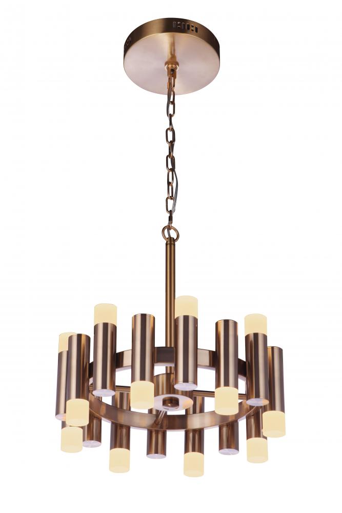 Simple Lux 16 Light LED Chandelier in Satin Brass