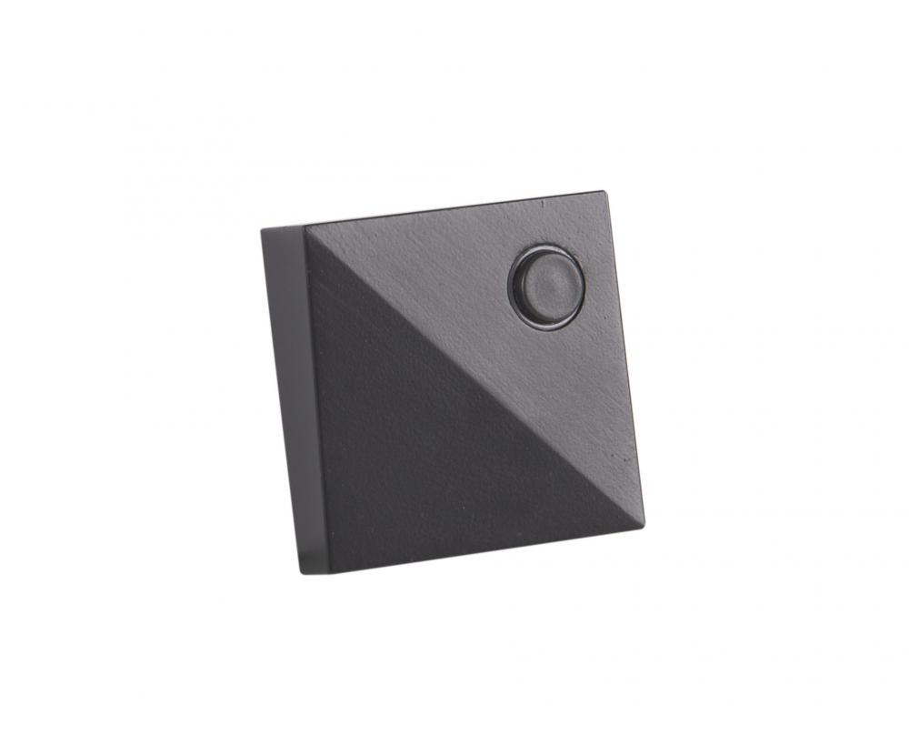 Surface Mount LED Lighted Push Button in Flat Black