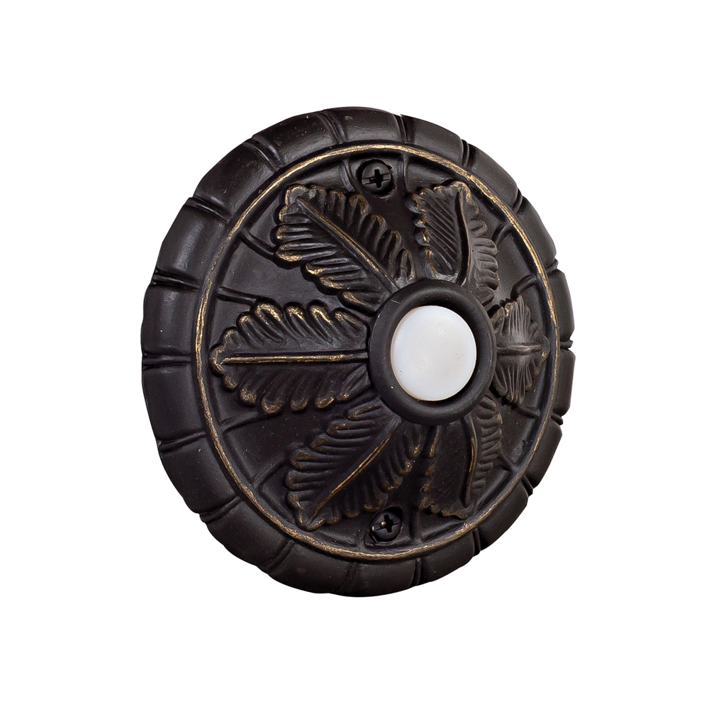 Surface Mount Medallion LED Lighted Push Button in Antique Bronze