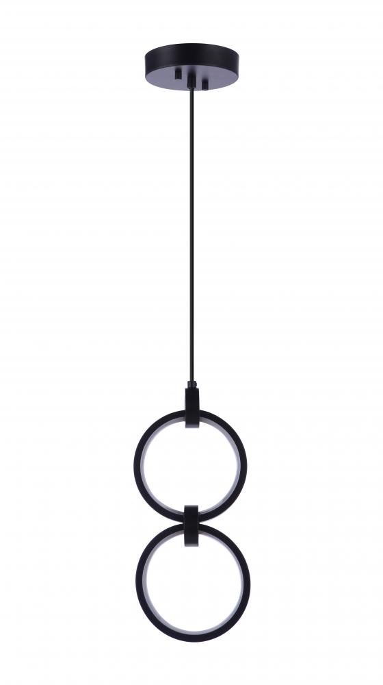 Context 2 Light LED Pendant in Flat Black