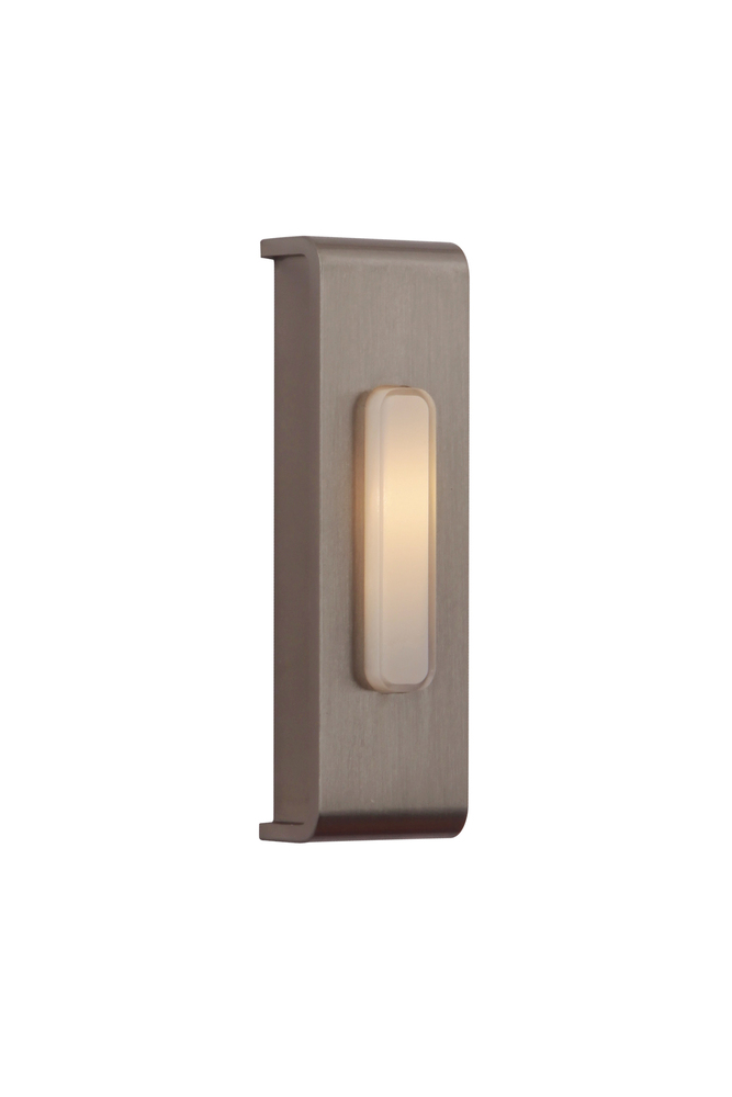 Surface Mount LED Lighted Push Button, Waterfall Edge Rectangle in Brushed Polished Nickel