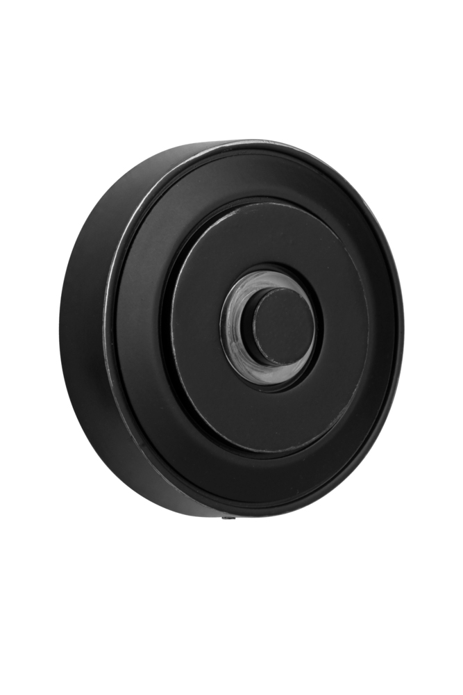 Surface Mount LED Lighted Push Button, Round LED Halo Light in Flat Black