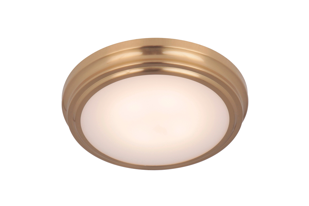 X66 Series 1 Light 9" LED Flushmount in Satin Brass