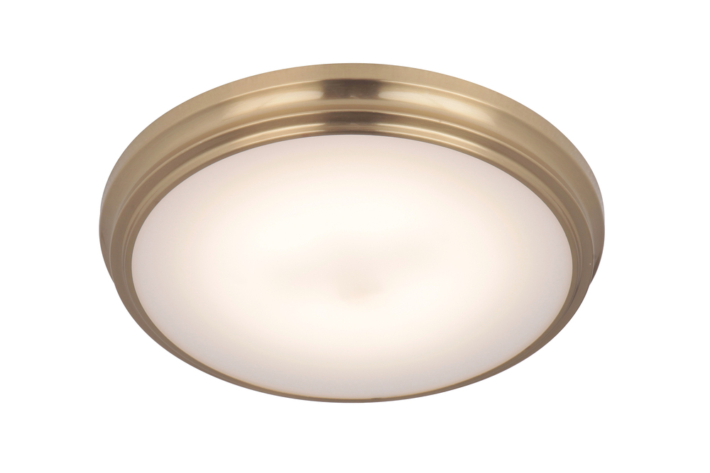 X66 Series 1 Light 11" LED Flushmount in Satin Brass