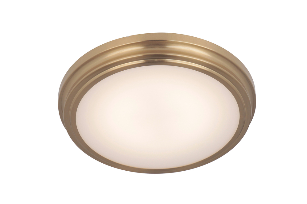 X66 Series 1 Light 13" LED Flushmount in Satin Brass