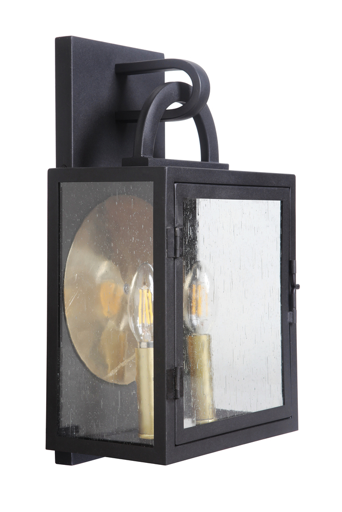 Wolford 2 Light Medium Outdoor Wall Mount in Textured Black