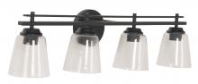 Craftmade 19633FB4 - Drake 4 Light Vanity in Flat Black