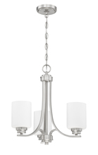 Craftmade 50523-BNK-WG - Bolden 3 Light Chandelier in Brushed Polished Nickel (White Glass)